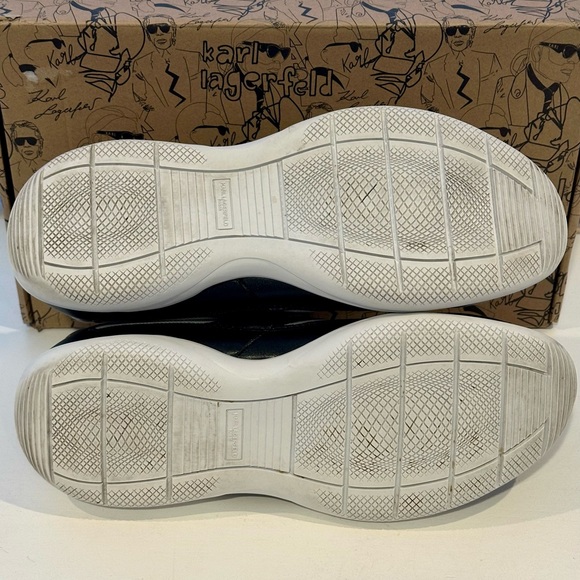 Karl Lagerfeld Men's Black and White Camo Print Sneakers Mens size 10.5 - Picture 6 of 10